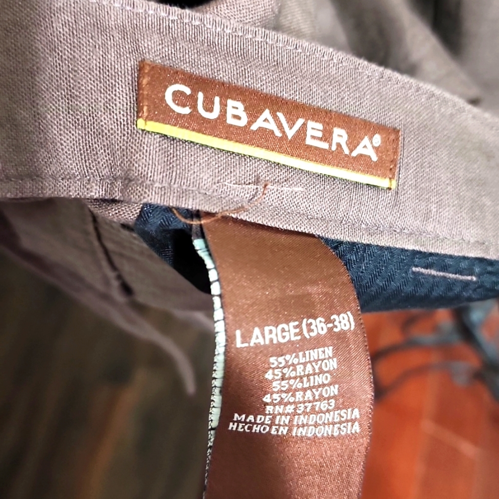Men Linen slacks CubaVera 36-38w Chocolate
